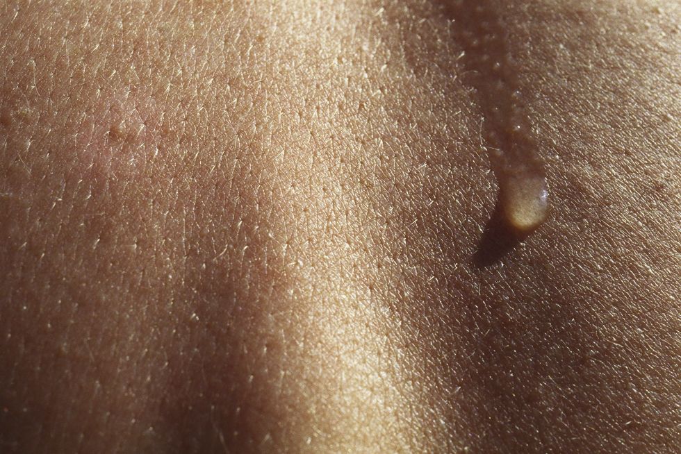 perspiration on skin extreme close up