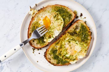 pesto egg in a hole