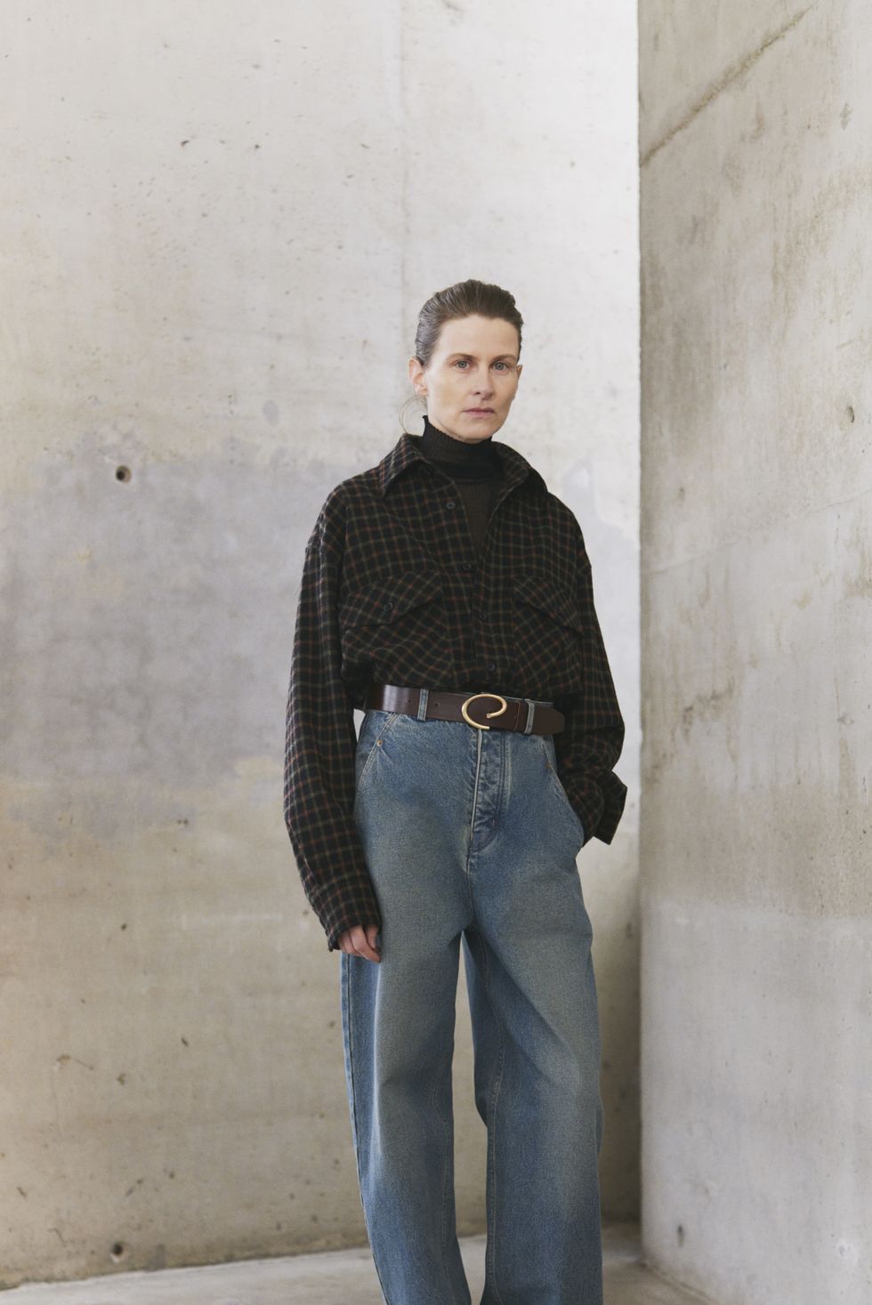 a woman wearing petar petrov jeans