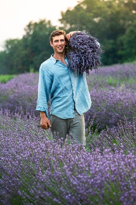 peter elmore, star bright farm, white hall, maryland flower farmer, lavender field