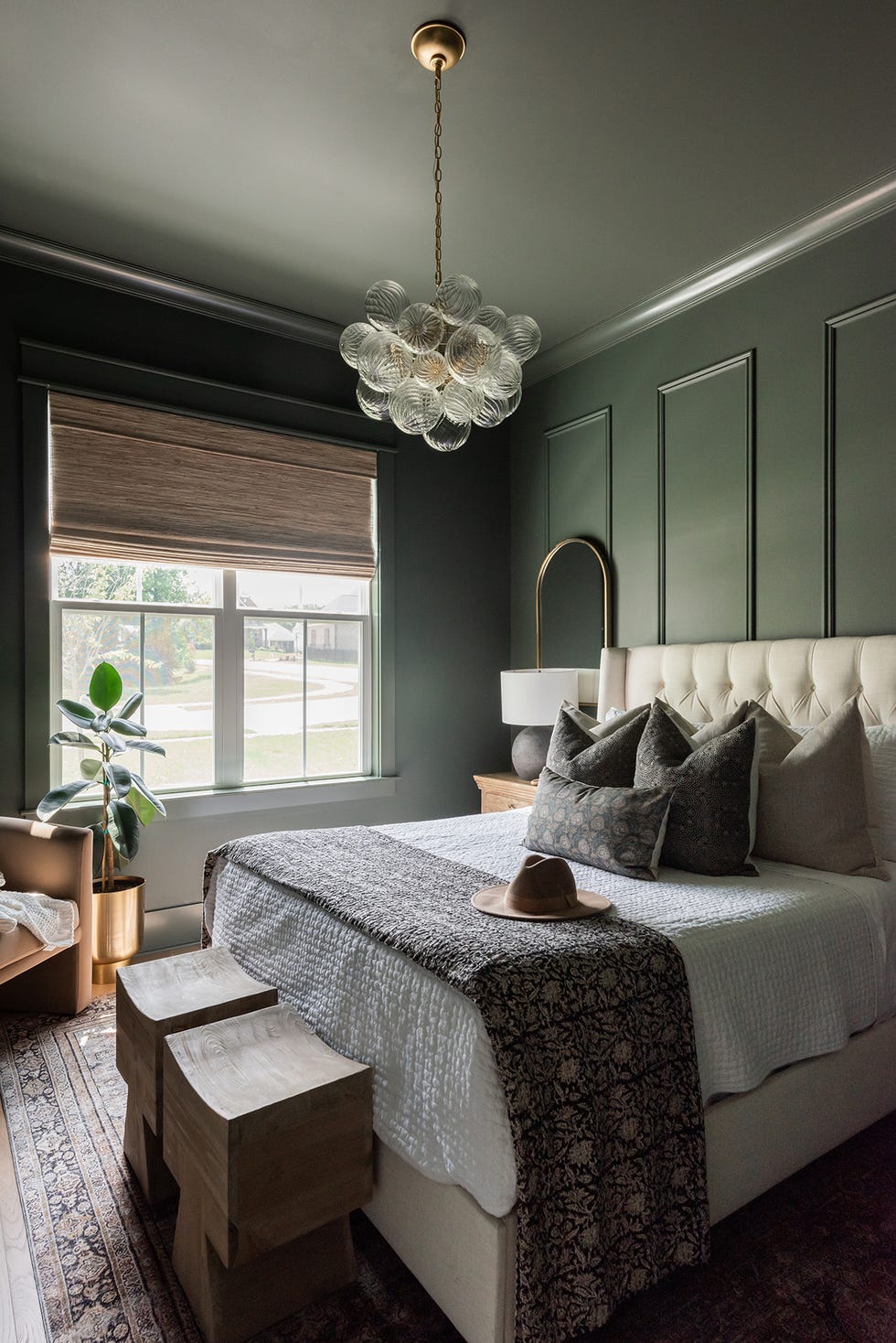 color drench green bedroom