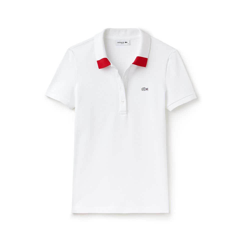 White, Clothing, Collar, Polo shirt, T-shirt, Sleeve, Line, Outerwear, Top, Button, 