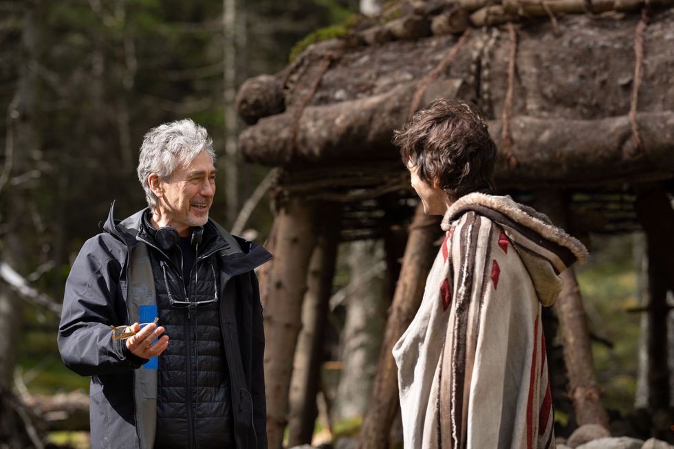 l r tony gilroy and diego luna on the set of lucasfilm's andor, exclusively on disney ©2022 lucasfilm ltd  tm all rights reserved