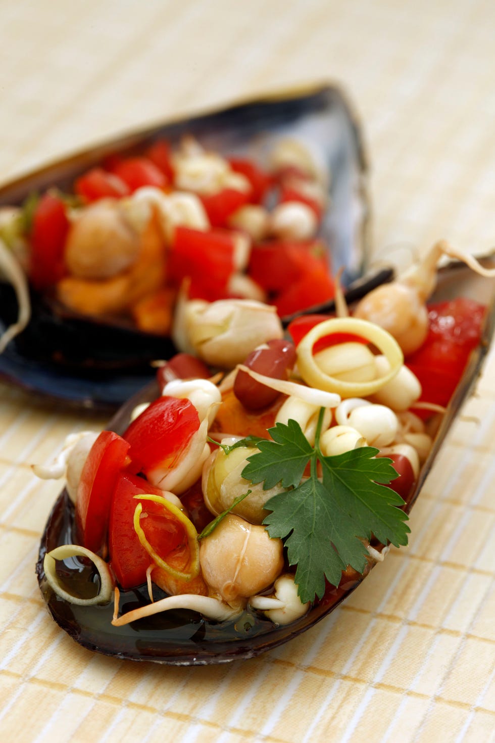 mejillones con germinados