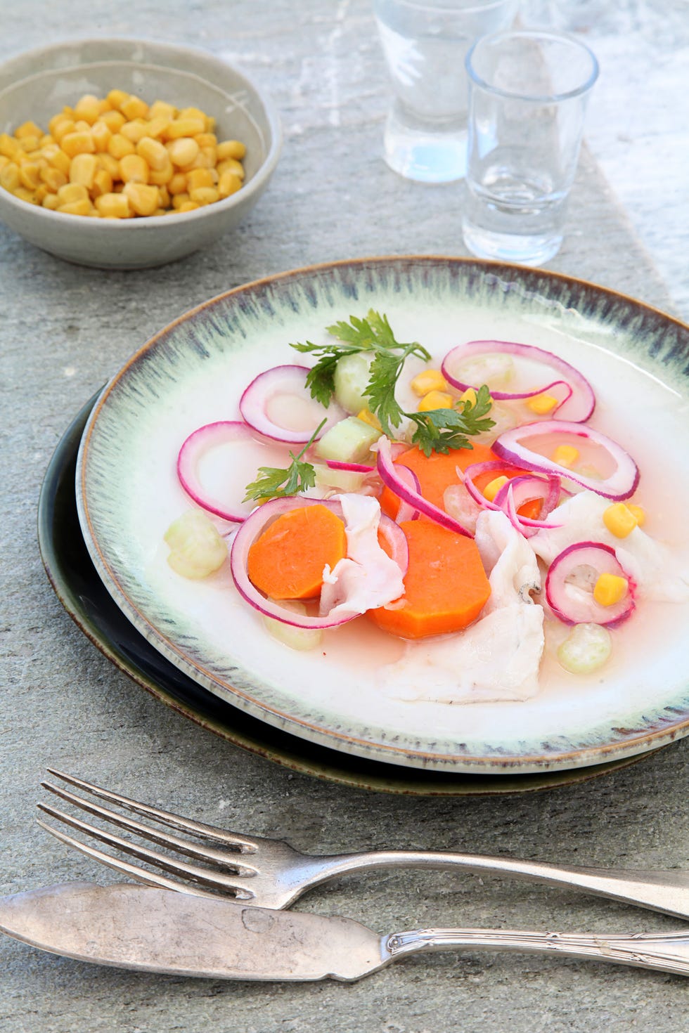 ceviche de merluza con batata