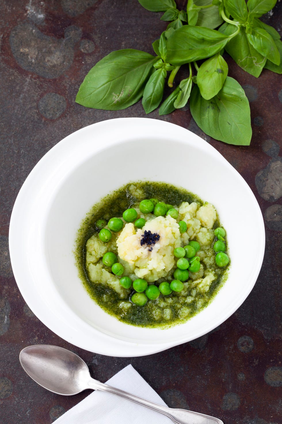 sopa de albahaca y hierbabuena