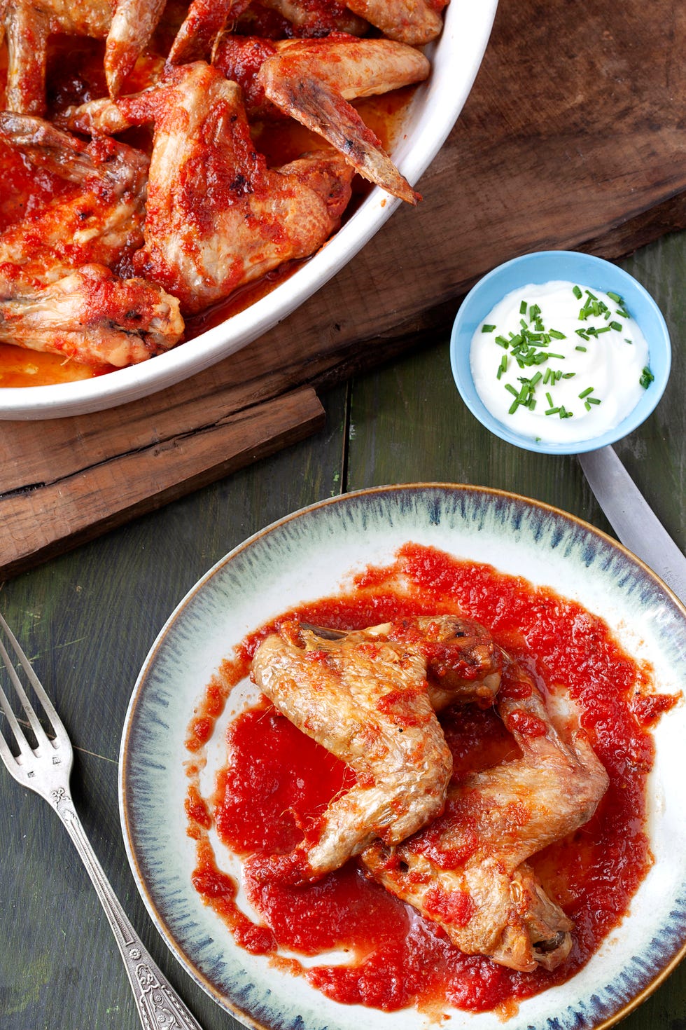 alitas de pollo con salsa