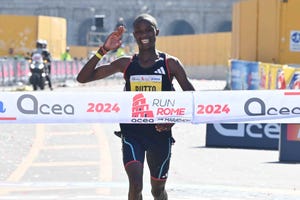 a person running on a track