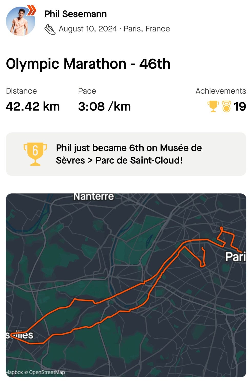 phil sesemann olympic marathon route on strava