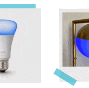 philips hue color changing bulb in lamp