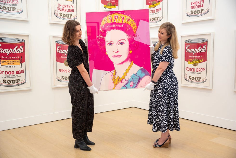 andy warhols famous diamond dusted portrait of the queen in london