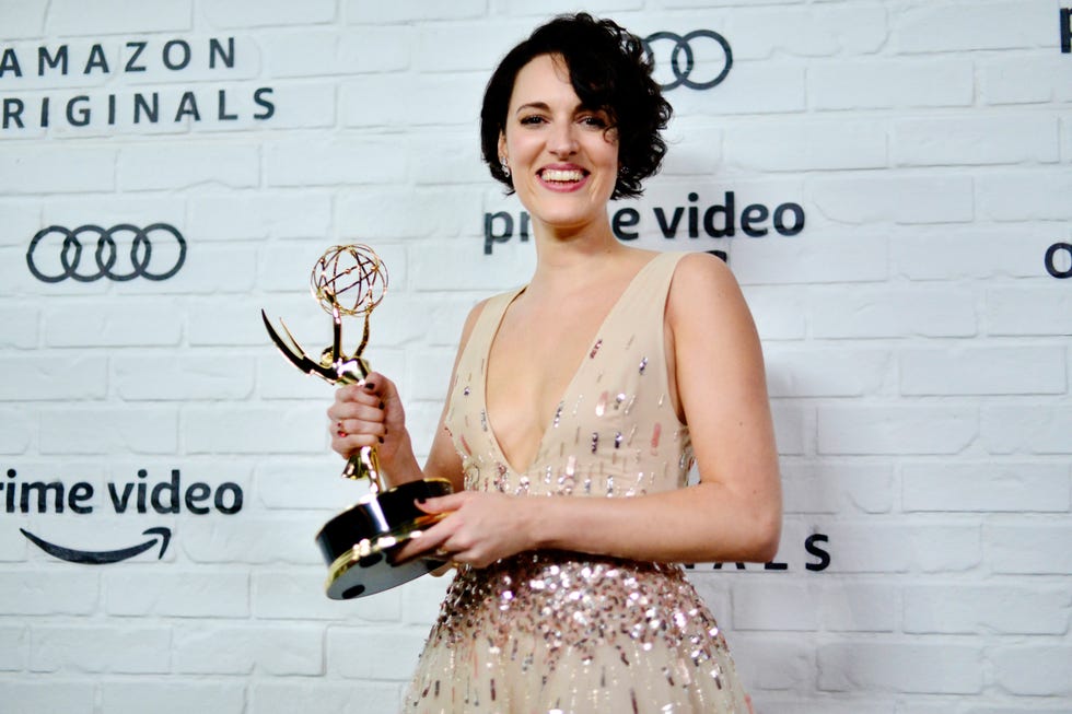 fleabag's phoebe waller bridge with her emmy