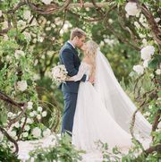 Photograph, Wedding dress, Bride, Bridal clothing, Dress, Ceremony, Gown, Wedding, Bridal accessory, Veil, 