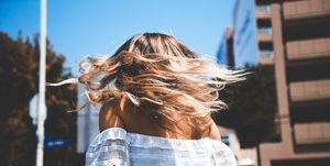 Hair, Photograph, Blue, Blond, Beauty, Daytime, Hairstyle, Snapshot, Sky, Fashion, 