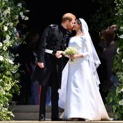 Prince Harry and Meghan Markle kissing on their wedding day