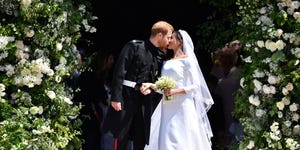 Prince Harry and Meghan Markle kissing on their wedding day