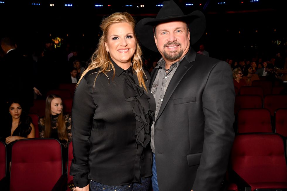 Trisha Yearwood and Garth Brooks attend the 2019 iHeartRadio Music Awards at the Microsoft Theater on March 14, 2019, in Los Angeles, California.