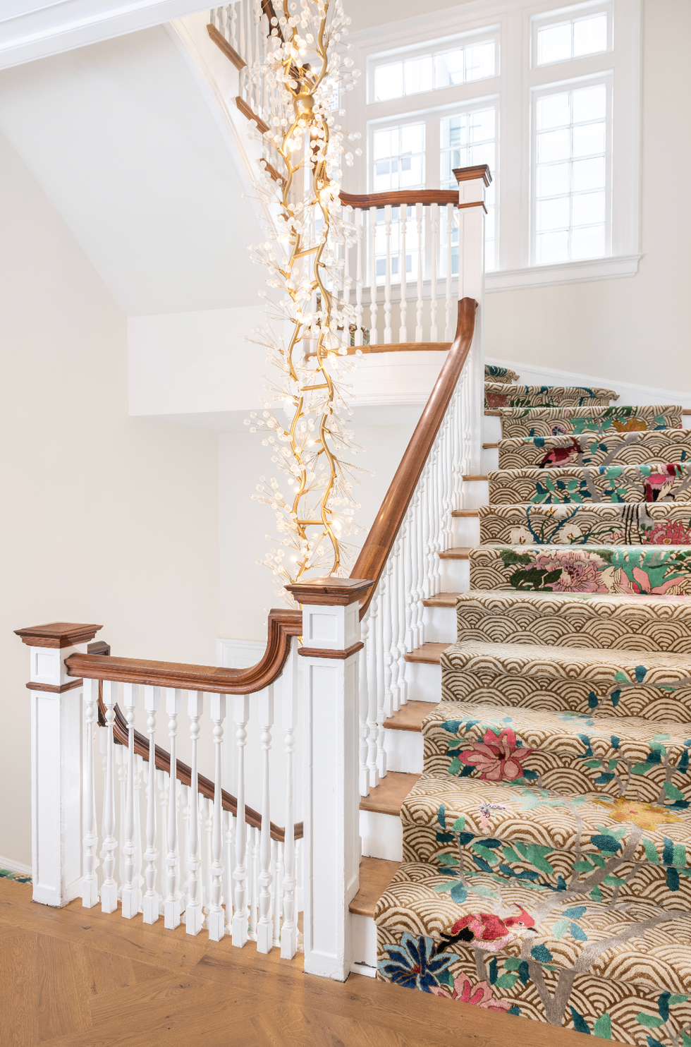 floral staircase runner