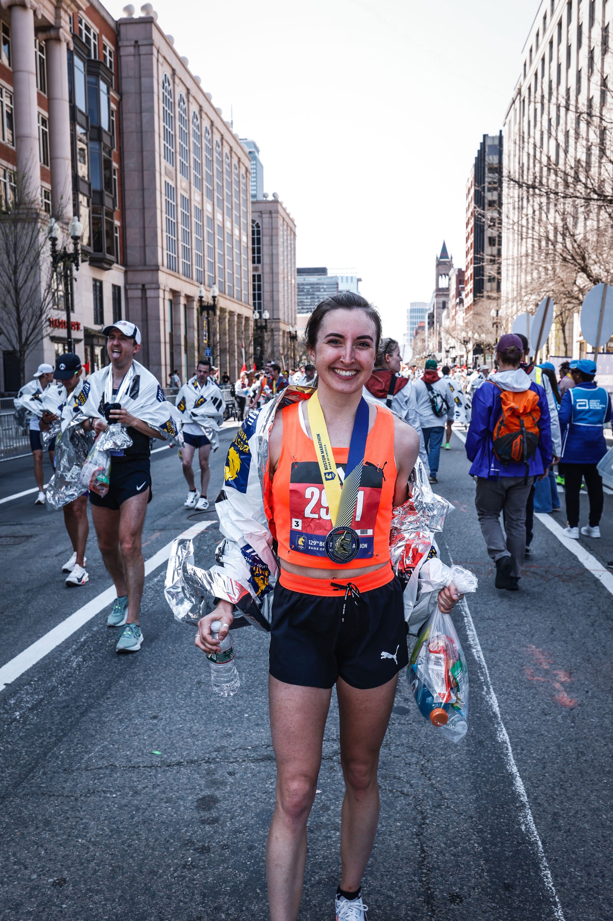 participants of a marathon finishing the race