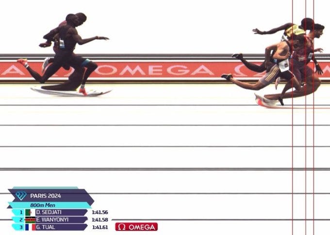 the photo finish 800 metros djamel sedjati gabriel tual emmanuel wanyonyi