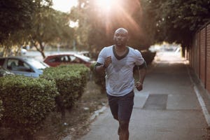 young athletic man running