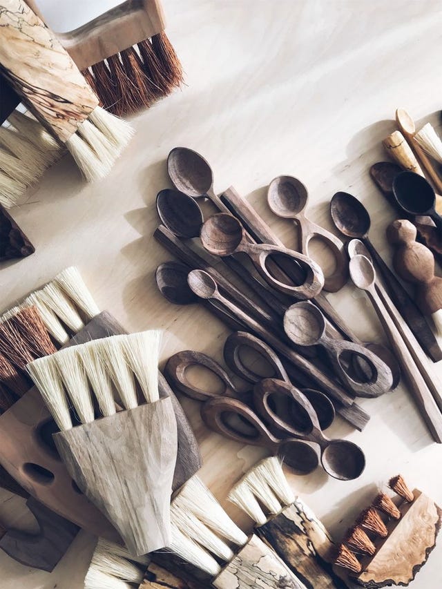 grain and knot handcrafted wooden spoons