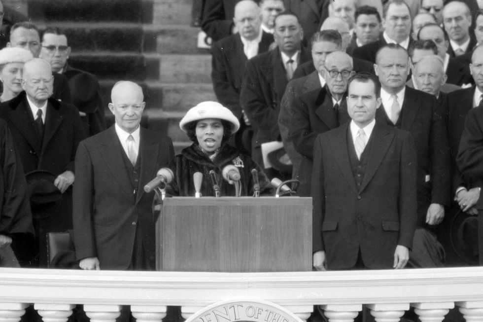 singer marian anderson performing at the eisenhower inauguration