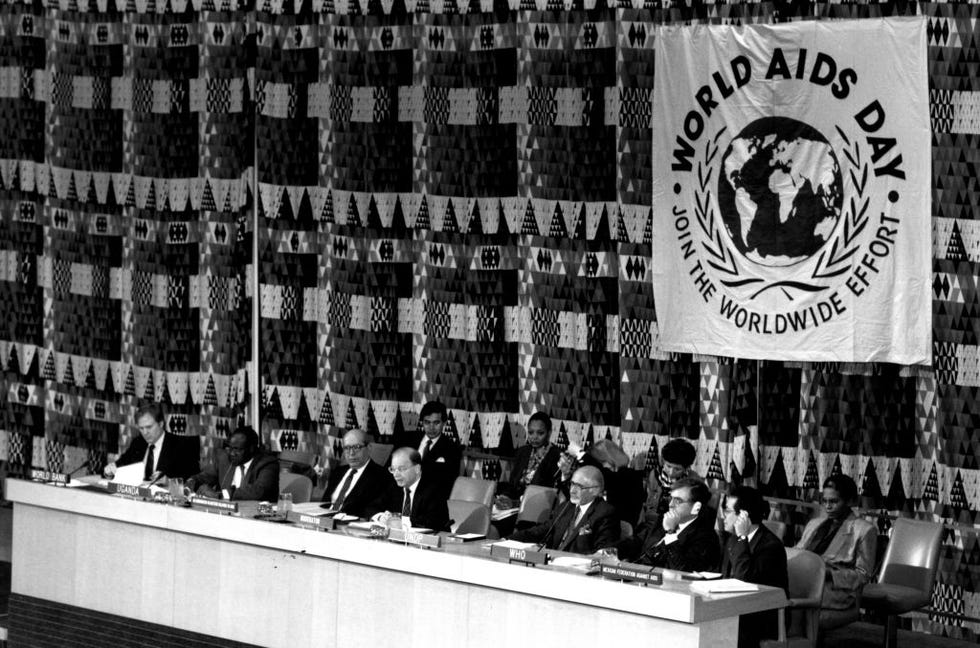 the united nations headquarters observing world aids day