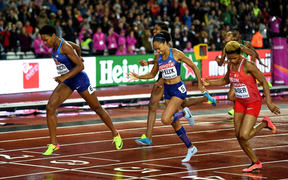 Naser superó a Allyson Felix sobre la línea de meta en el Mundial de Londres.