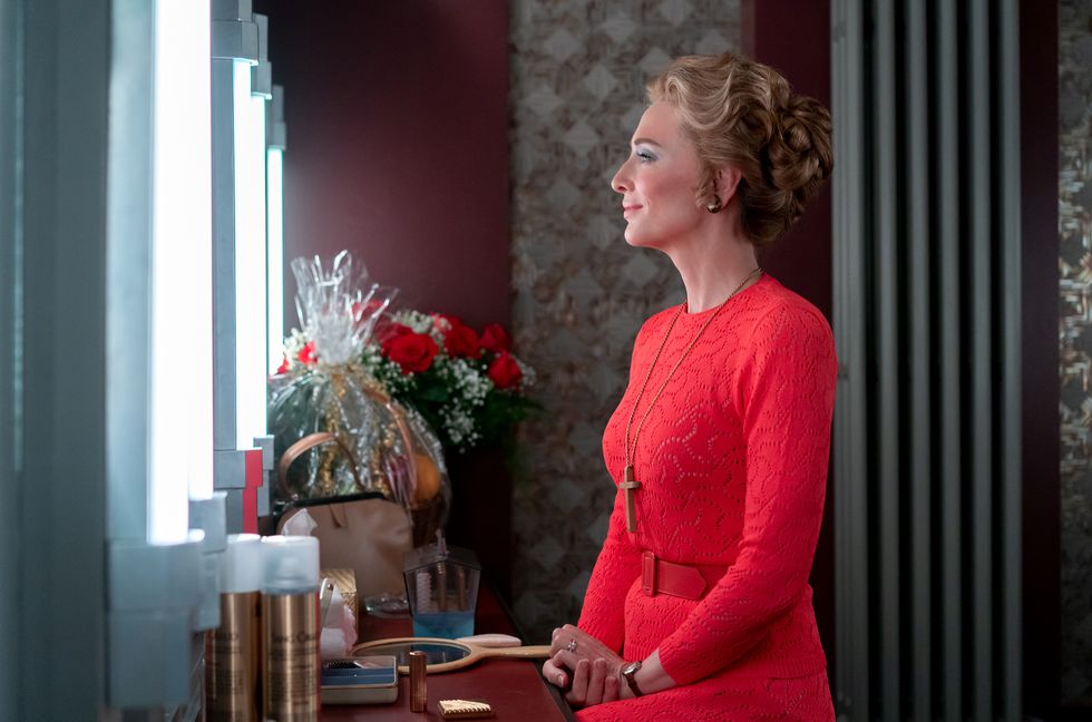phyllis schlafly cate blanchett prepares for a tv appearance on mrs america