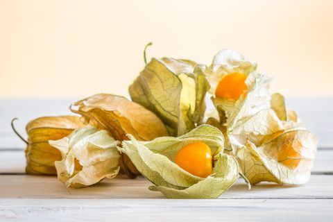 Physalis peruviana berries on a table