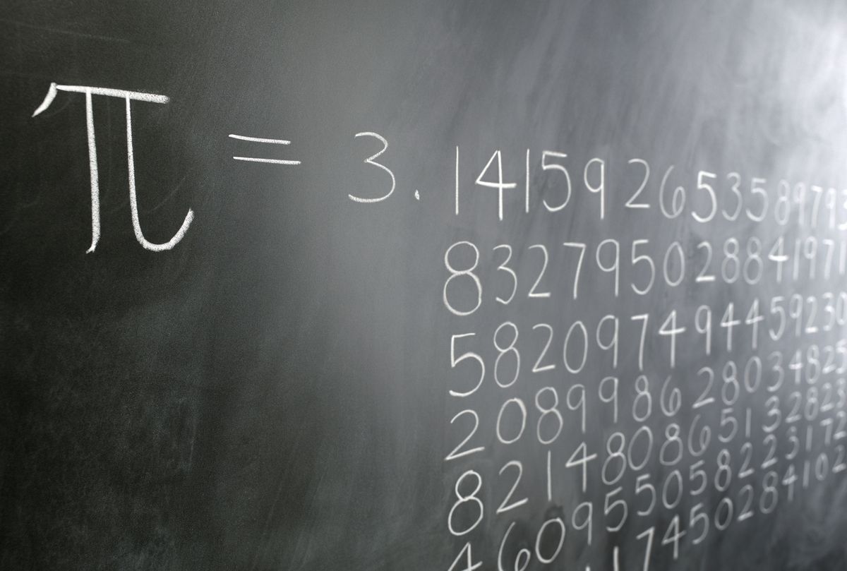 pi formula on blackboard