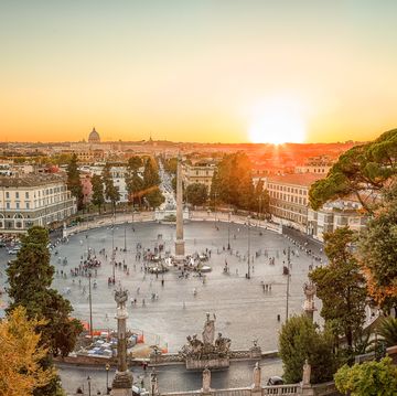 Piazza del Popolo at sunset