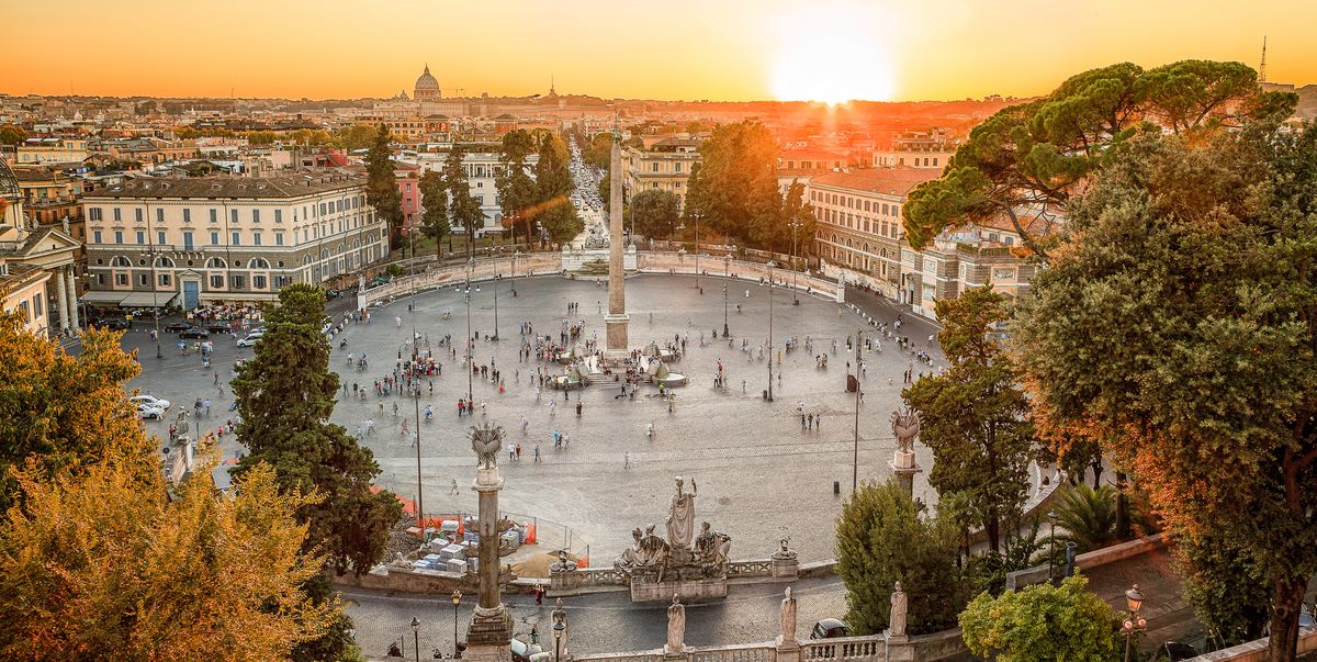 Piazza del Popolo at sunset
