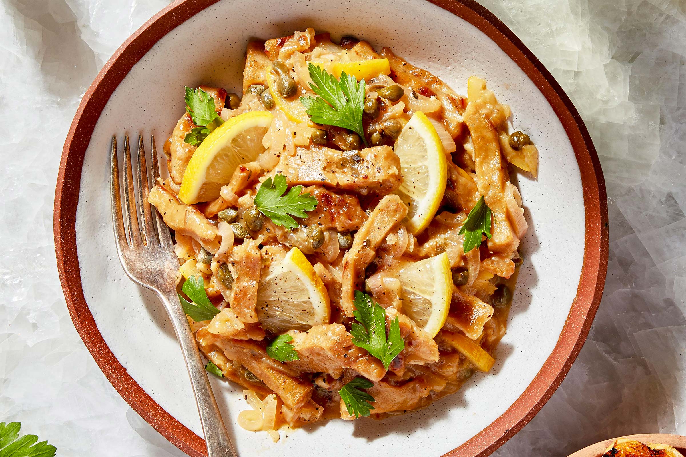 piccata de seitán al limón