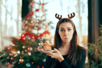 picky girl hating the cake at christmas dinner party