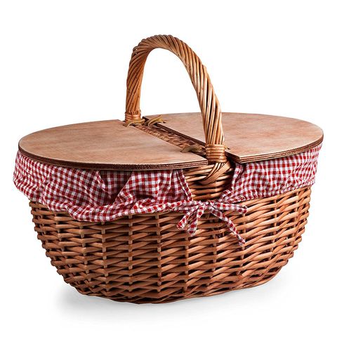 Picnic Time Country Picnic Basket With Red/White Gingham Liner