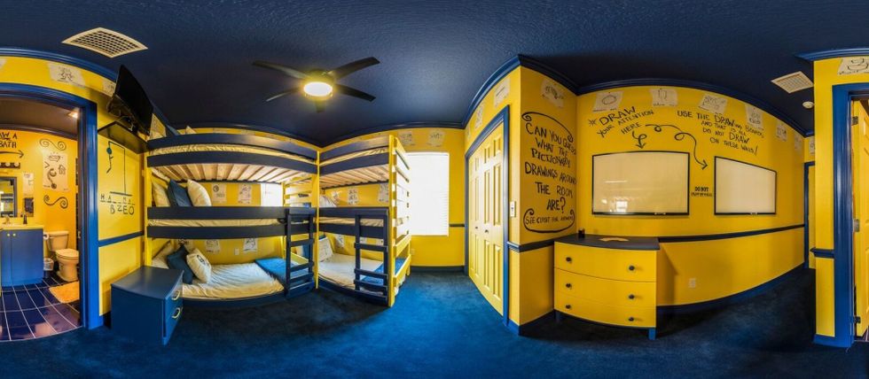 Yellow, Room, Interior design, Building, Architecture, Furniture, Ceiling, 