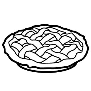 Food, Dish, Pie, Line art, Cuisine, Baked goods, Coloring book, Brain, 