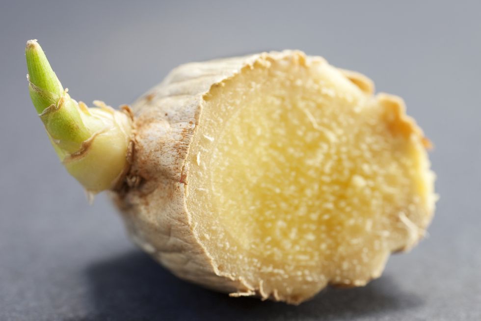 piece of ginger sprouting