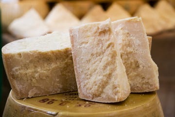 pieces of parmesan cheese