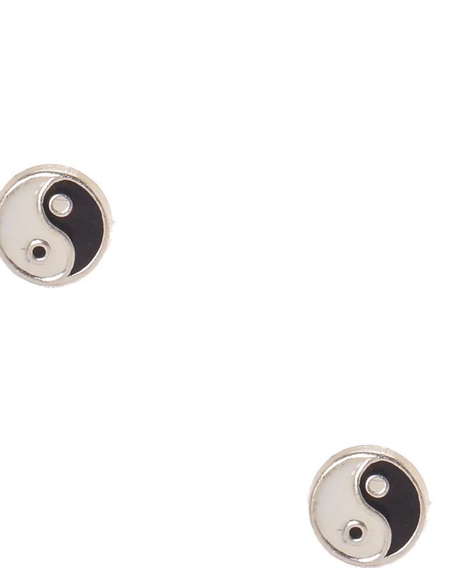 stud earrings with a yin yang design from claire's