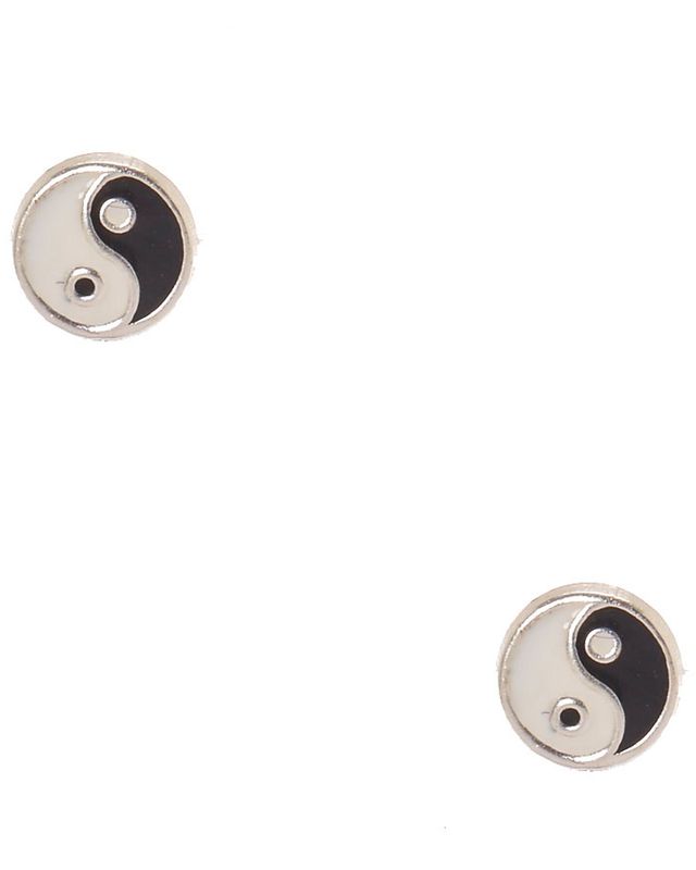 stud earrings with a yin yang design from claire's
