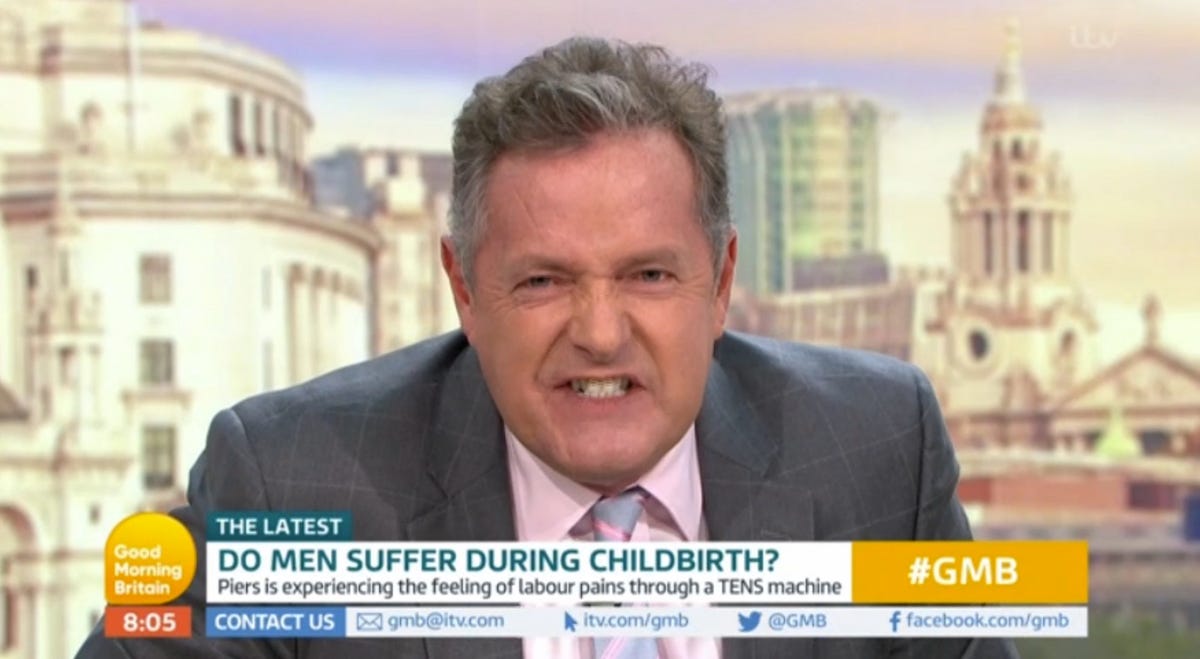 Piers Morgan was left in agony as he experienced the pain of labour through  a simulator on GMB