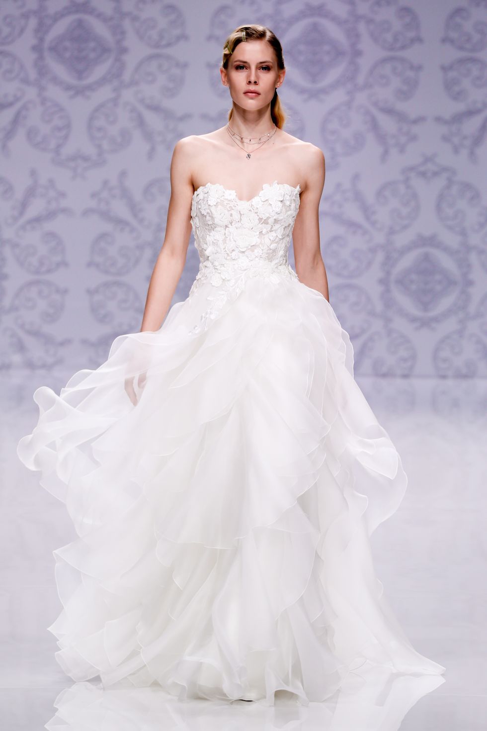 Gown, Wedding dress, Clothing, Fashion model, Dress, Bridal clothing, Shoulder, Photograph, Bridal party dress, Bride, 