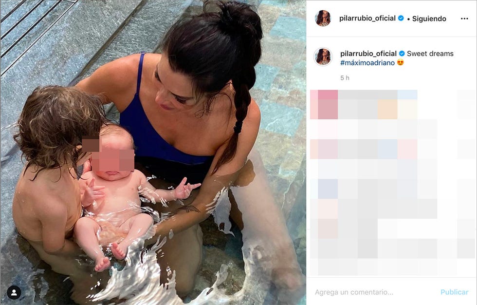 pilar rubio comparte el baño más relajante de su hijo, máximo adriano
