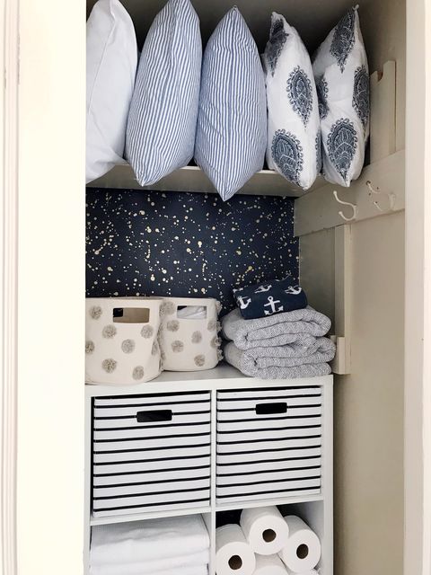 pillow storage linen closet organization