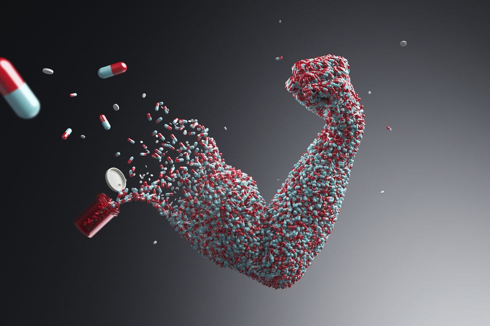 pills shaping muscle arm