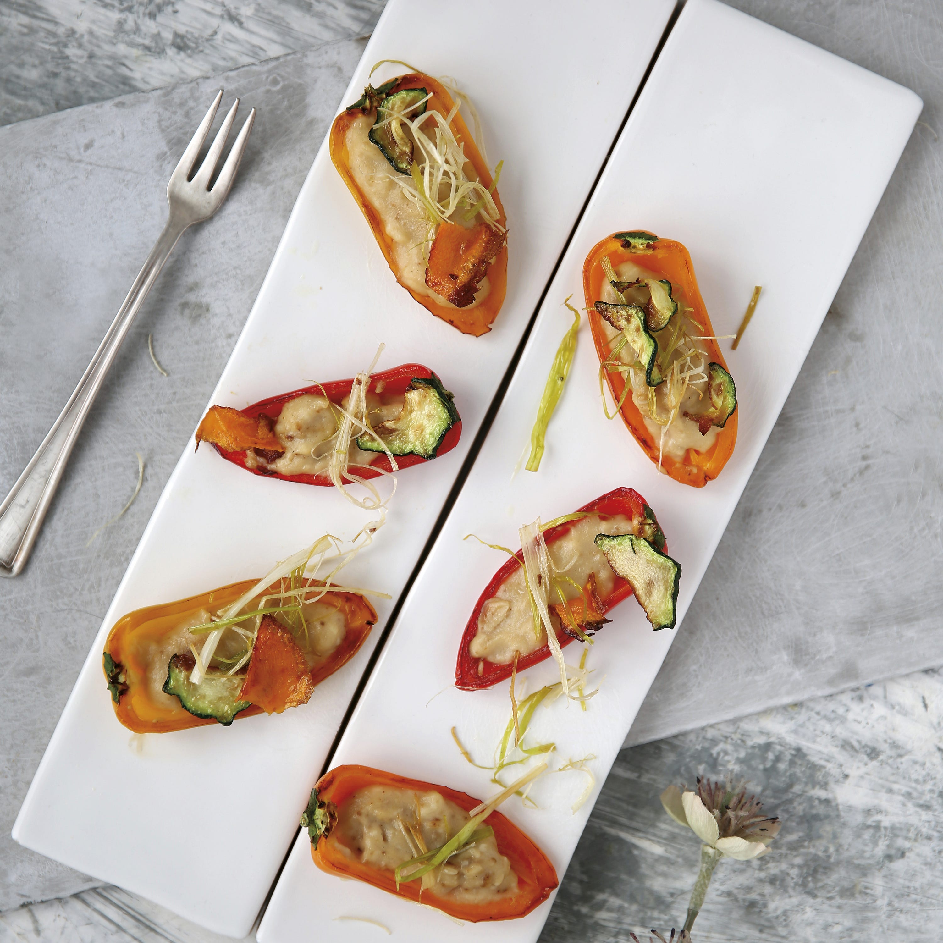 pimientos rellenos con mozzarella