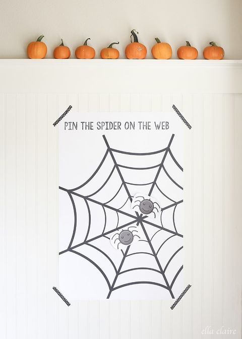 pin the spider on the web halloween games